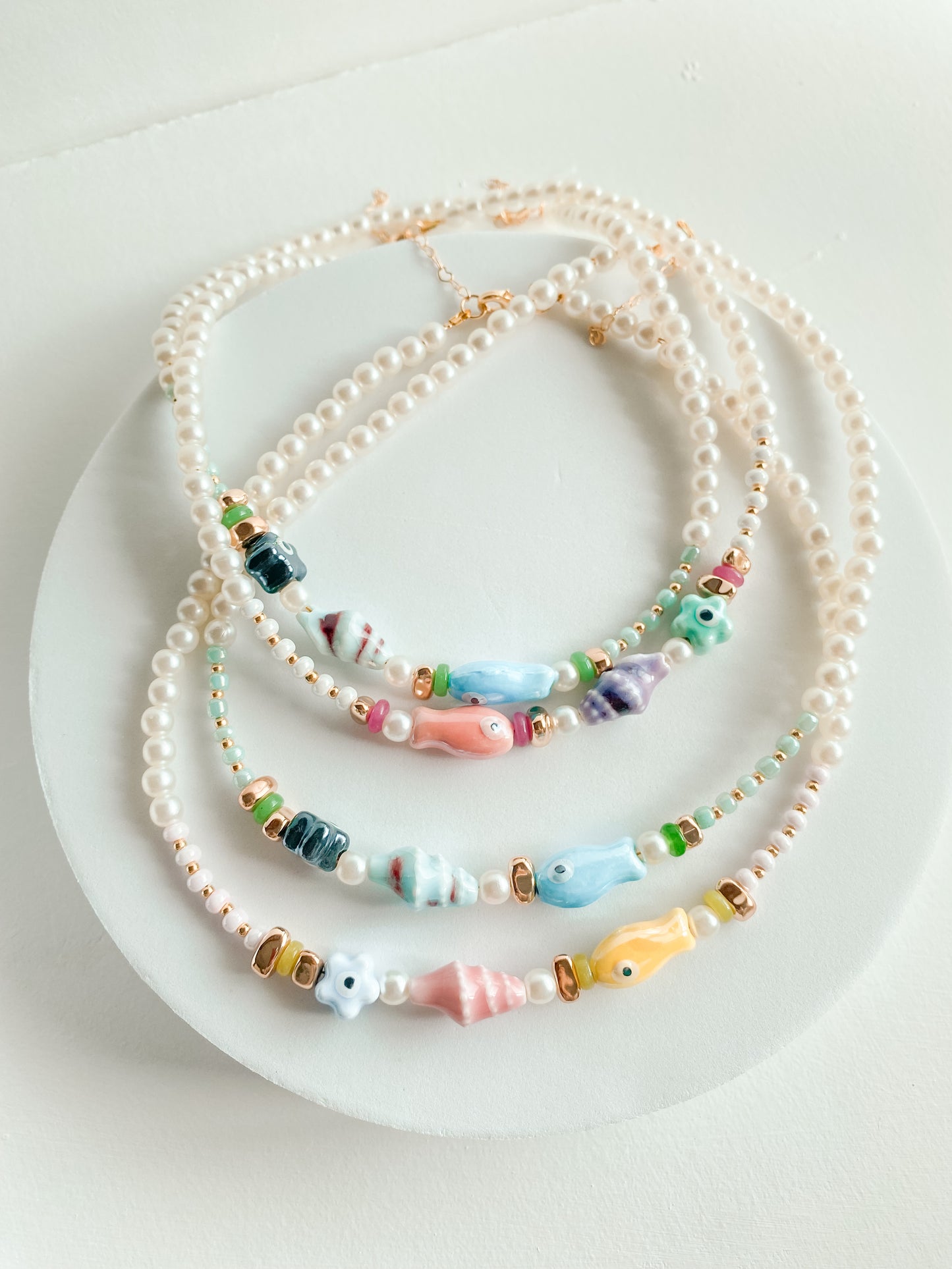 Necklaces Tesoros del Mar – Perlas y Dijes de Cerámica