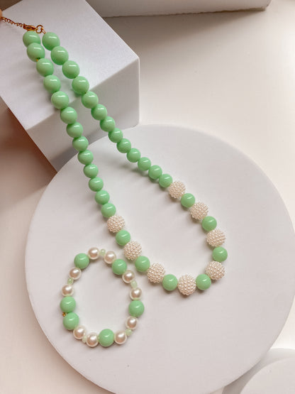 Set Collar & Pulsera “Sweet Pearl Colors” – Elegancia y frescura en tonos únicos
