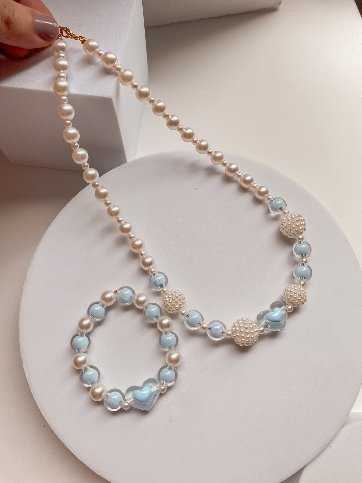 Set Collar & Pulsera "Pearl Love"